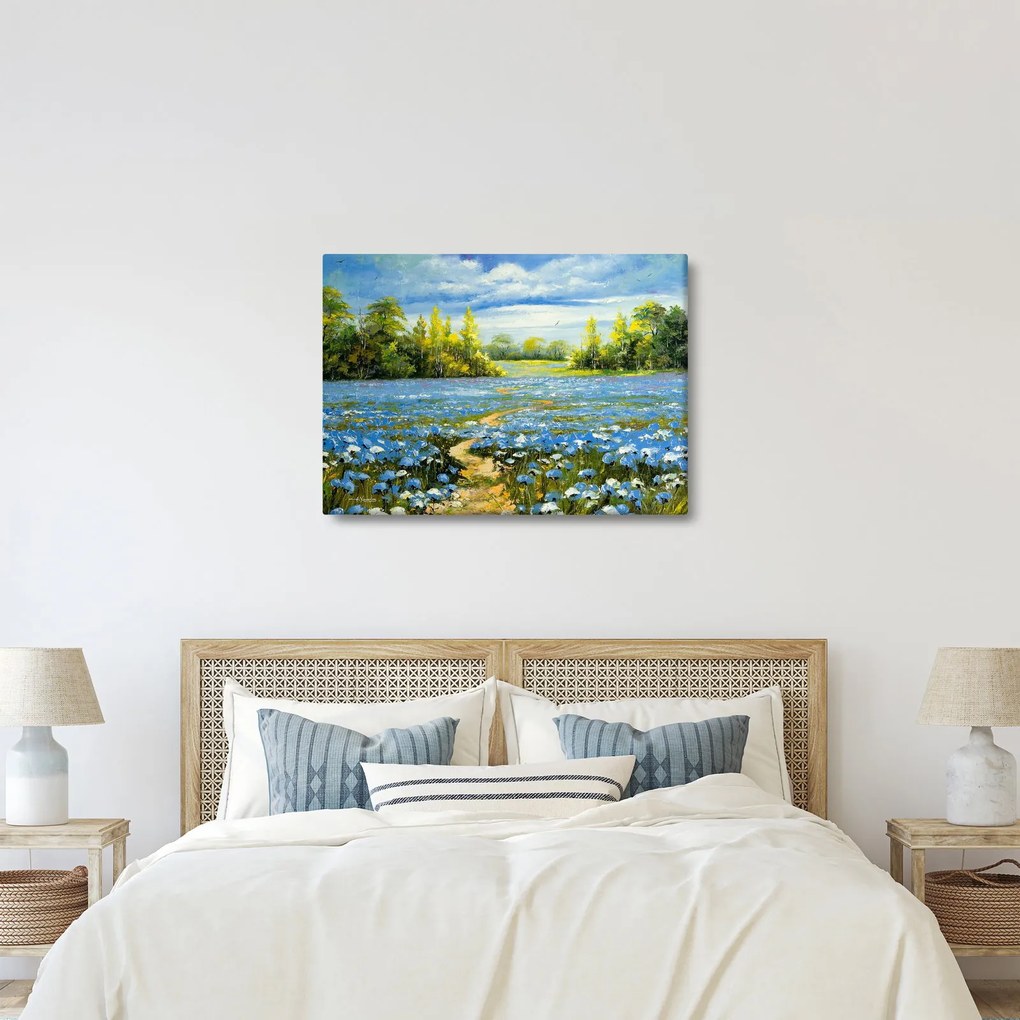 Obraz - Ścieżka w polu, obraz olejny (70x50 cm)