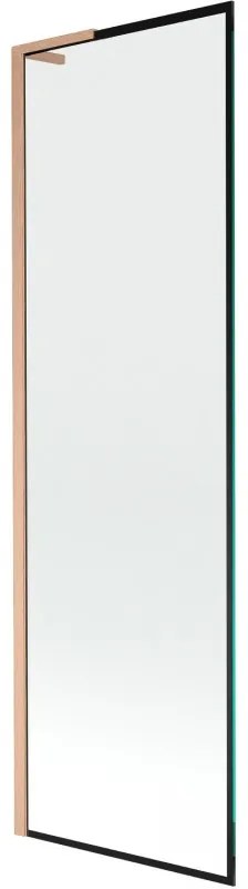 Mexen Next L parawan nawannowy 1-skrzydłowy 60 x 150 cm, czarna ramka,  miedź szczotkowana - 895-060-000-03-70-65