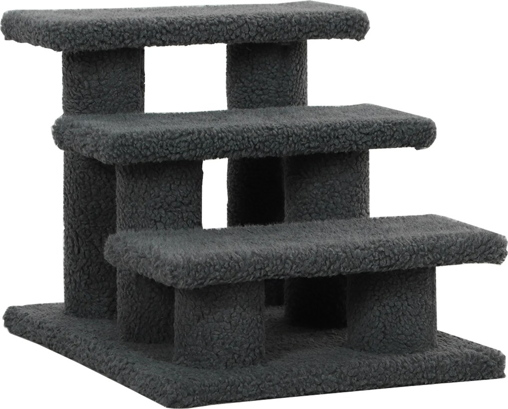 PawHut Schodki dla kota 3 stopnie Schodki dla zwierząt Schodek dla kota 45 x 35 x 34 cm Ciemnoszary | Aosom PL