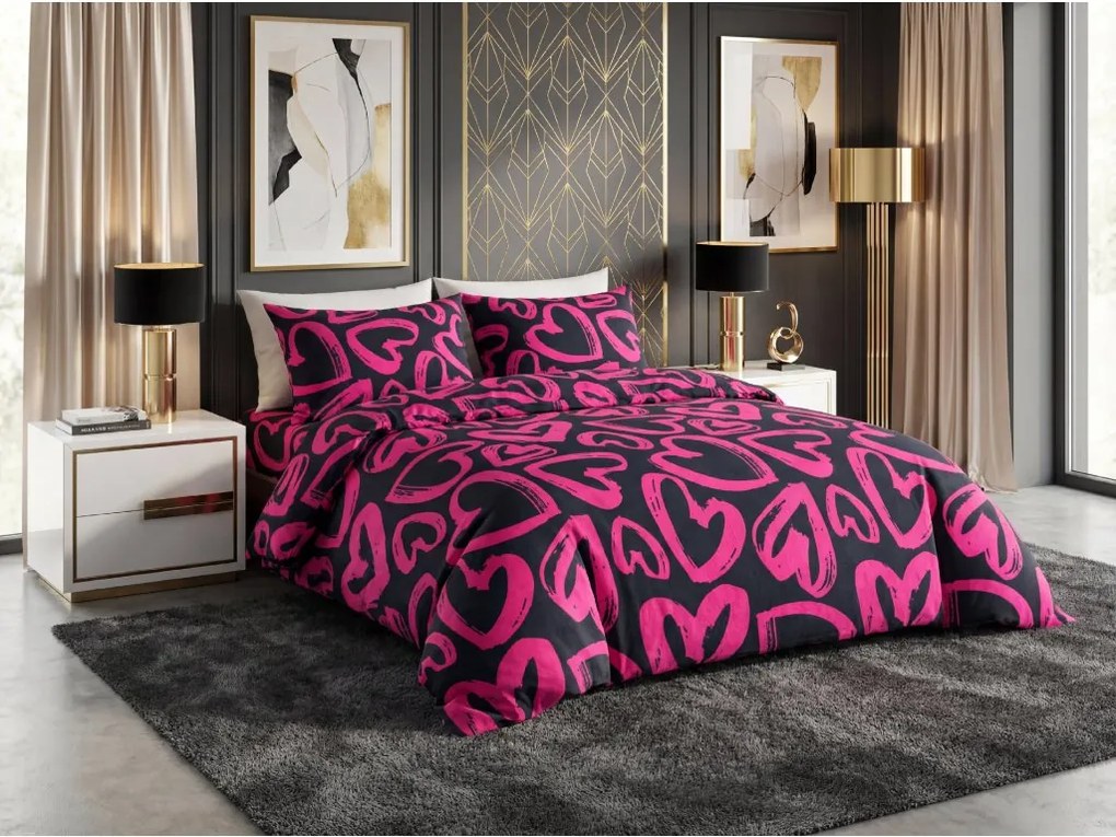 PrzytulneMieszkanie.pl PrzytulneMieszkanie.pl Pościel z mikrofibry AMORYS różowa Rozmiar pościeli: 2 szt 70 x 80 cm | 160 x 200 cm