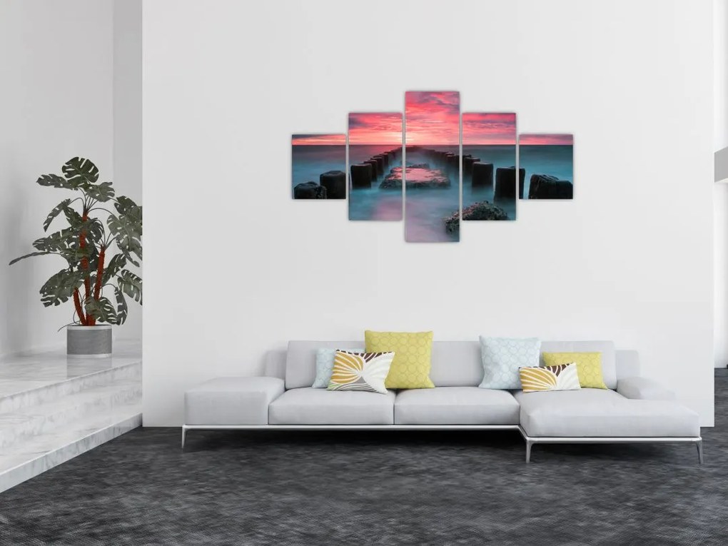 Obraz - Skały w morzu (125x70 cm)