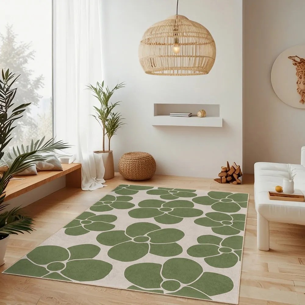 Zielony dywan odpowiedni do prania 60x100 cm Green Meadow – Mila Home