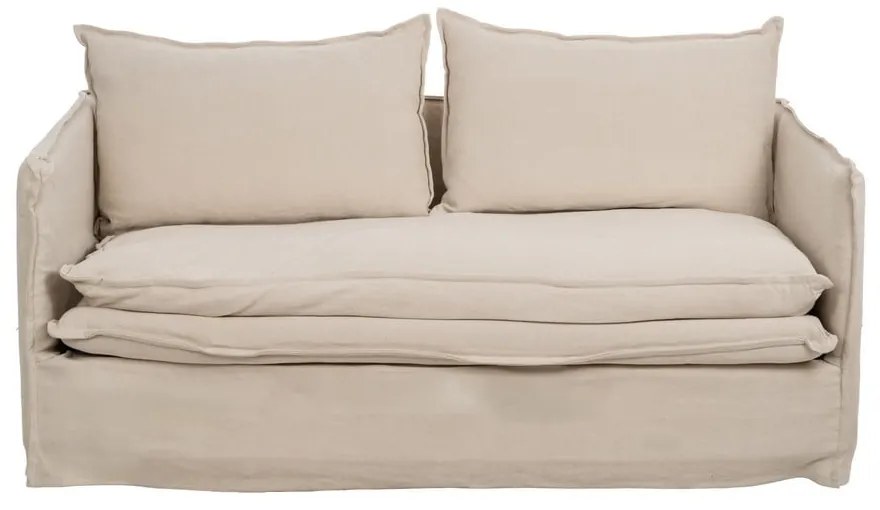 Kremowa lniana sofa 180 cm – Ixia