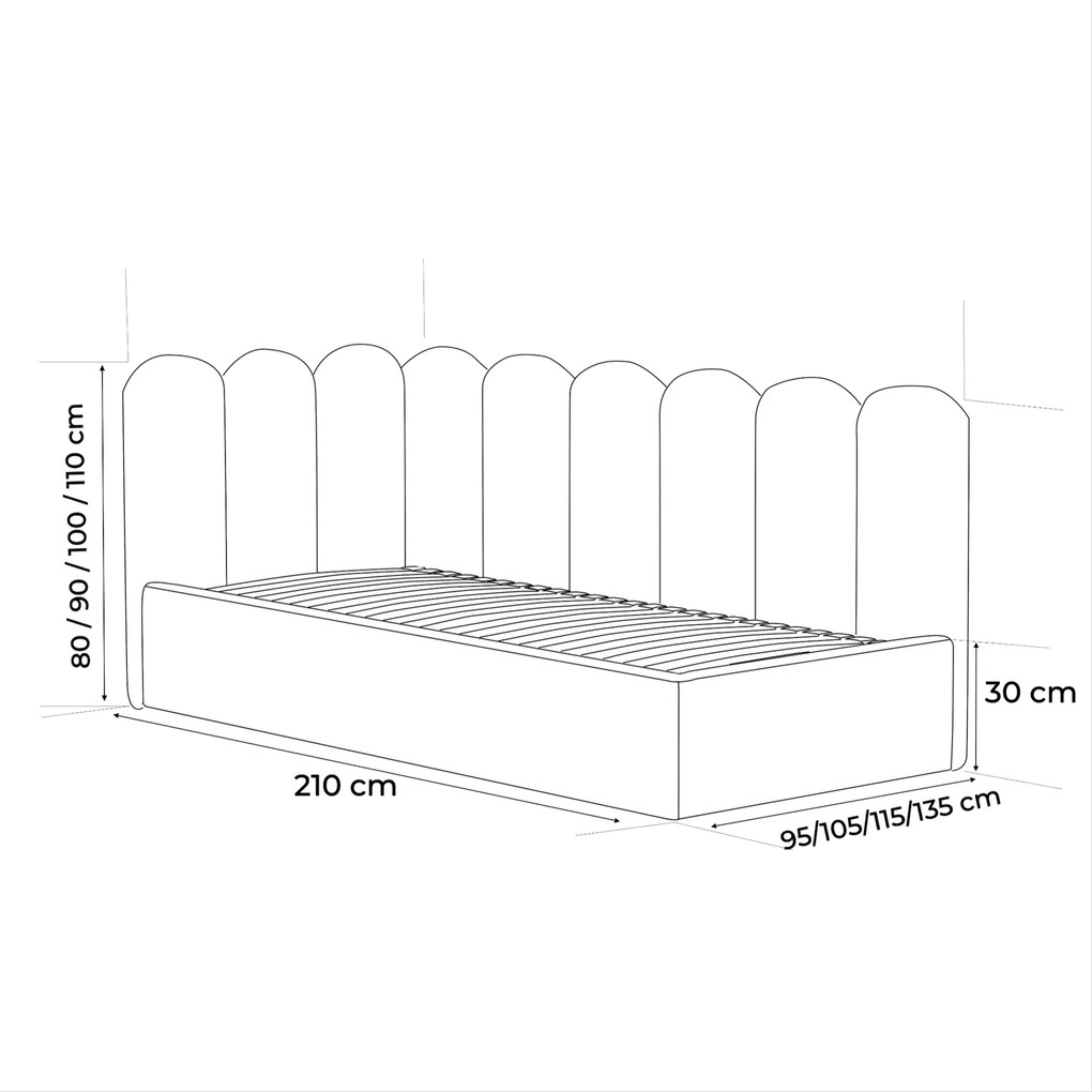 Łóżko młodzieżowe ELSA - 100x200