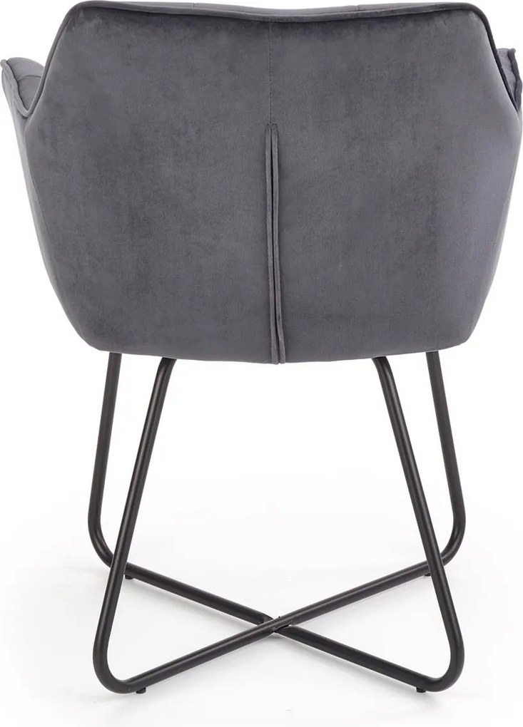 Tapicerowane krzesło z podłokietnikami na płozach K377