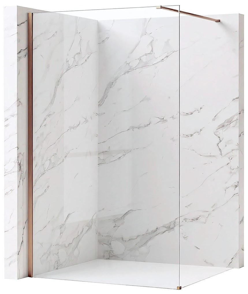 Kabina prysznicowa Walk-In Rea Flexi Transparent / Brush Copper 90