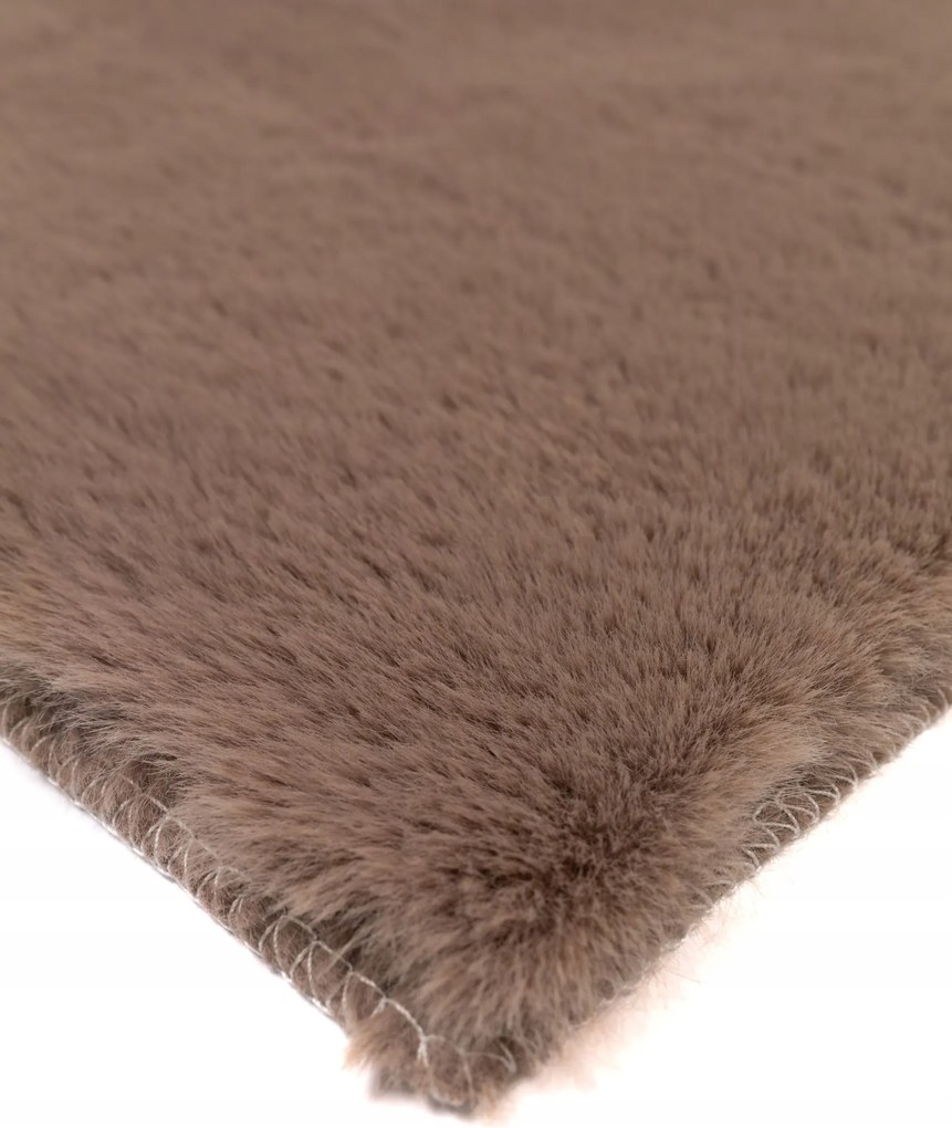 Dywanik futrzany Brązowy 50x80 cm Dekoracyjny Antypoślizgowy Estetyczny