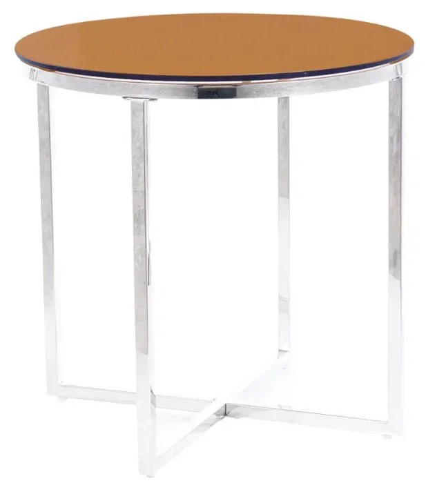 ŁAWA CRYSTAL B SZKŁO DYMIONE BURSZTYNOWE/SREBRNY FI 55 SIGNAL