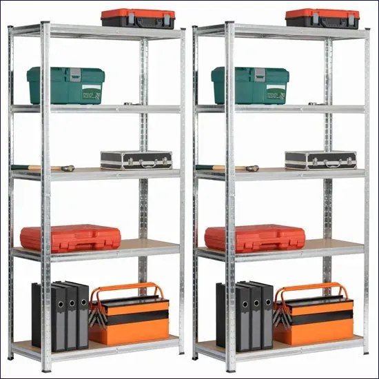 2 Metalowe Srebrne Regały Magazynowe R9-N49