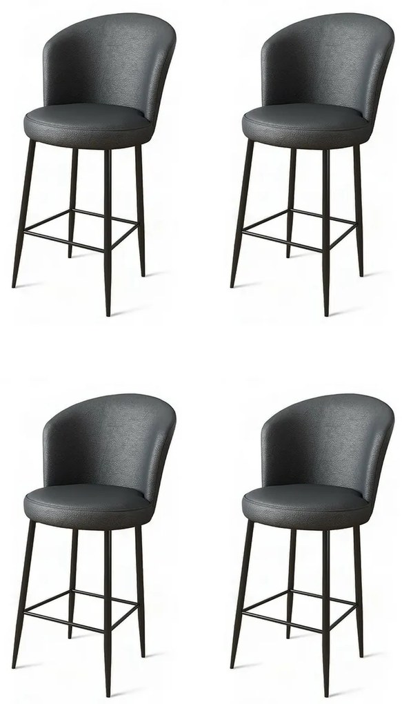 Zestaw krzeseł barowych Uras Anthracite and Black, 4 szt., 4 szt.