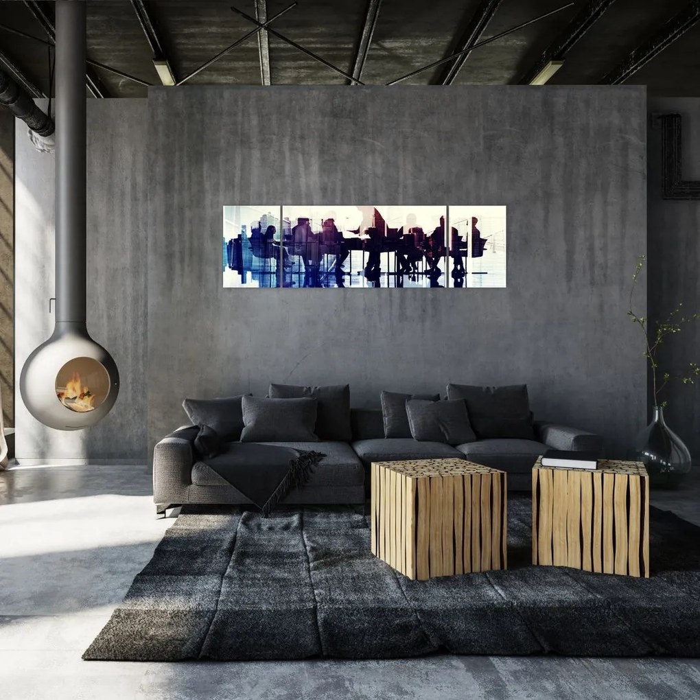 Obraz muzyków (170x50 cm)
