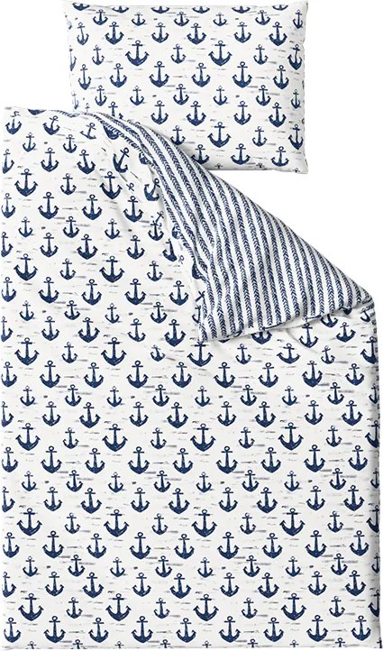 PrzytulneMieszkanie.pl PrzytulneMieszkanie.pl Bawełniana pościel NAVYSTA POLY niebiesko-biała Rozmiar pościeli: 2 szt 70 x 90 cm | 200 x 220 cm