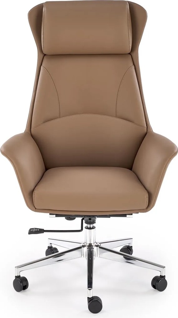 Fotel do gabinetu z ekoskóry Ederson Halmar w kolorze cappuccino