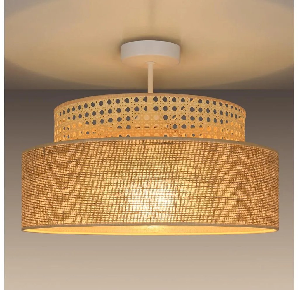 Żyrandol natynkowy BOHO 1xE27/60W/230V śr. 40 cm rattan