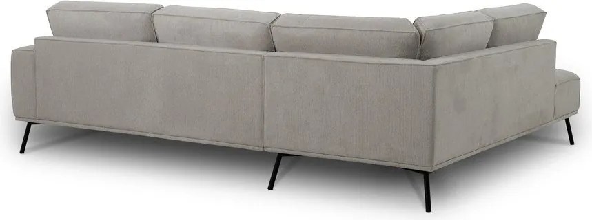 Szarobeżowy narożnik z tkaniny szenilowej (lewostronny/w kształcie litery L) Amsterdam – Scandic