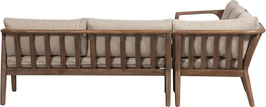 Brązowa tapicerowana sofa ogrodowa (w kształcie litery L) Biam – WOOOD