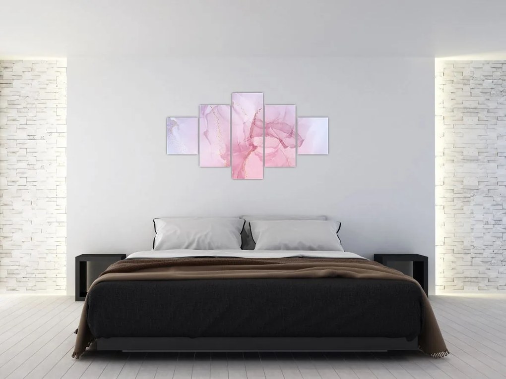 Obraz - Różowe plamy (125x70 cm)