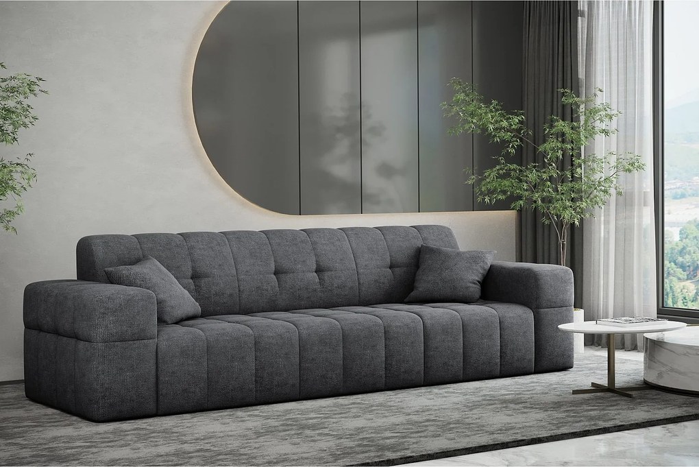 Sofa trzyosobowa NIMES, tkanina Perfect Harmony, Ciemnoszary