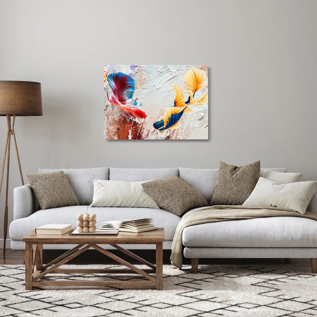 Obraz na szkle - Ryby bojowniki (70x50 cm)