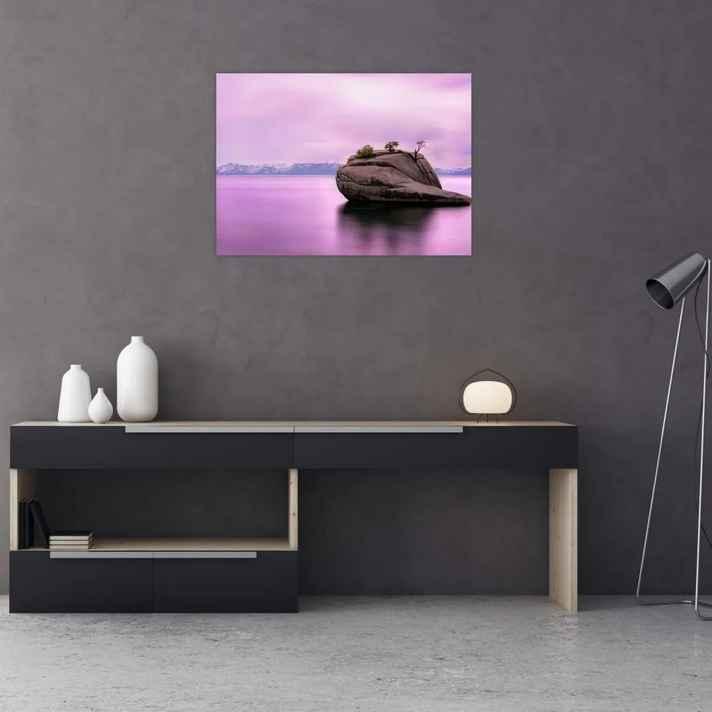 Obraz na szkle kamienia w morzu (70x50 cm)