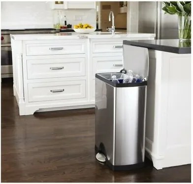 Simplehuman Prostokątny kosz na śmieci z pedałem, 46 l, stal