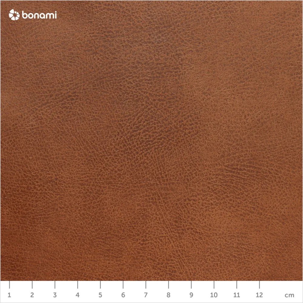 Koniakowy narożnik ze skóry z recyklingu Bonami Selection Fairfield, lewostronny, 282 cm