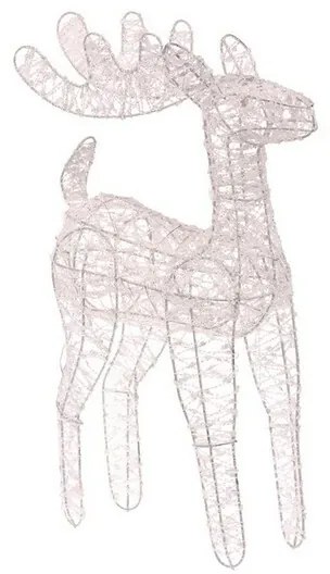 Dekoracja świąteczna Renifer z oświetleniem LED, wys. 100 cm, biały