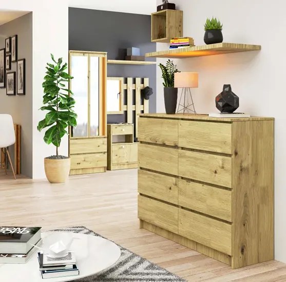 Komoda z gładkimi frontami dąb artisan M3-D59