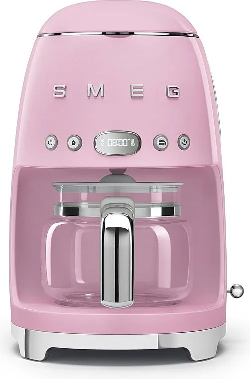 Programowalny ekspres przelewowy Smeg Lata 50. 10 filiżanek 1050W różowy retro z selektorem aromatu i opóźnionym startem