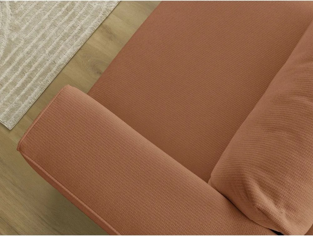 Pomarańczowa rozkładana sofa ze schowkiem 265 cm Ezechiel – Bobochic Paris