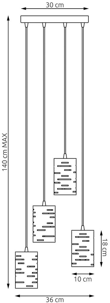 Czarna lampa wisząca w stylu loftowym - D148 H8-N91
