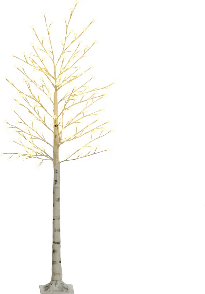 HOMCOM LED Drzewo 180 cm, Drzewo Świetlne, Wiśniowe z 180 diodami LED, 3 poziomy jasności