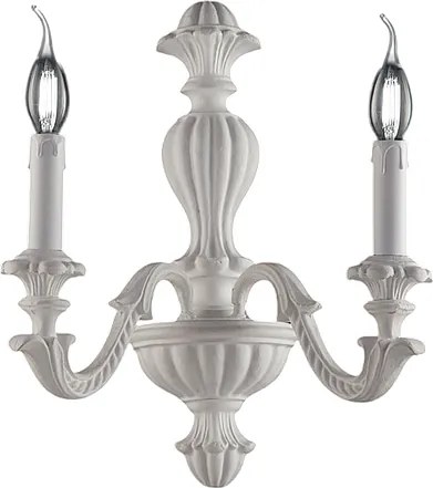 Leonardo Shabby White Wooden Wall Lamp 2 Lights .29 P.19 BL180-AP2-BCO