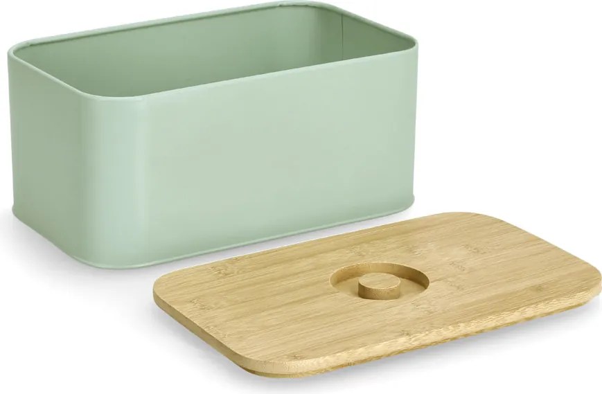 Chlebak puszka z bambusową pokrywką, 30 x 18 x 13 cm