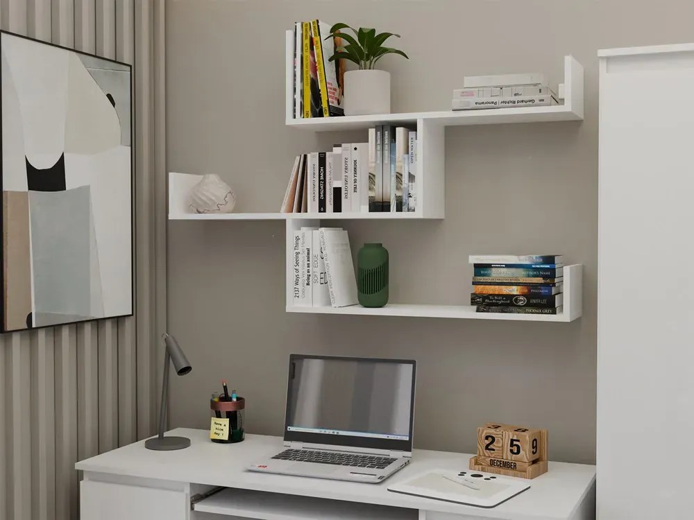 Biała wisząca półka nad biurko S5-C27