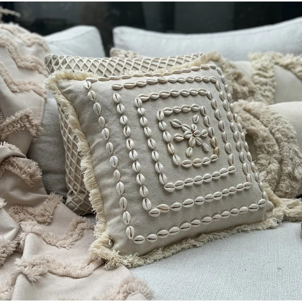 Bawełniana poszewka na poduszkę 43x43 cm Seashells – Mioli Decor