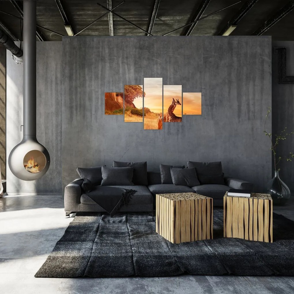 Obraz - Żyrafy w Afryce (125x70 cm)