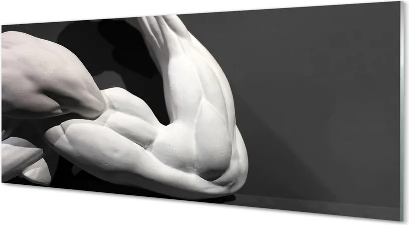 Panel szklany do Kuchni Czarno-Biała Rzeźba Mięśni