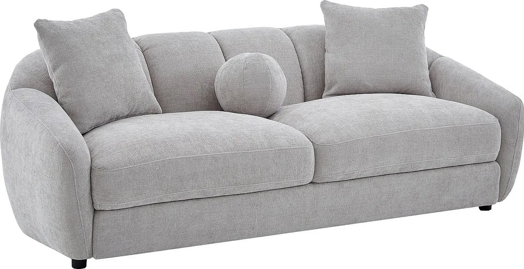 Kanapa 3-osobowa z tkaniny teksturowanej w kolorze  z jasnoszarym NAFEKI