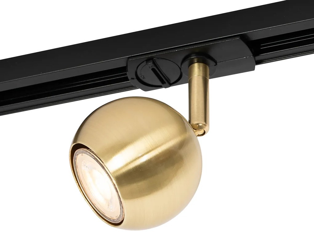 Nowoczesny reflektor szynowy jednofazowy czarny ze złotem - Gissi