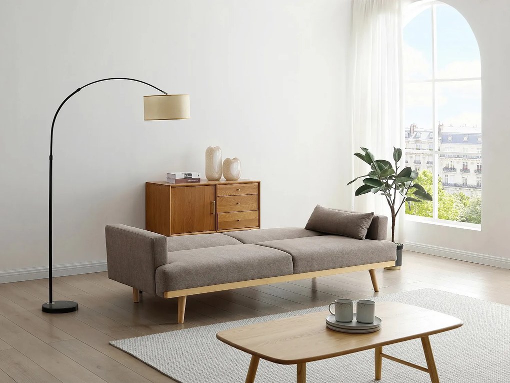 Kanapa 3-osobowa rozkładana z tkaniny w kolorze taupe ESME