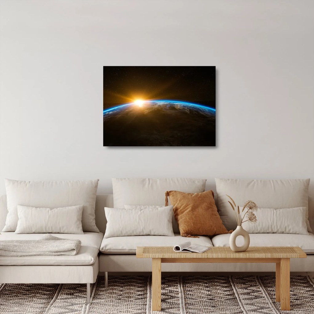Obraz na szkle planety Ziemi z kosmosu (70x50 cm)