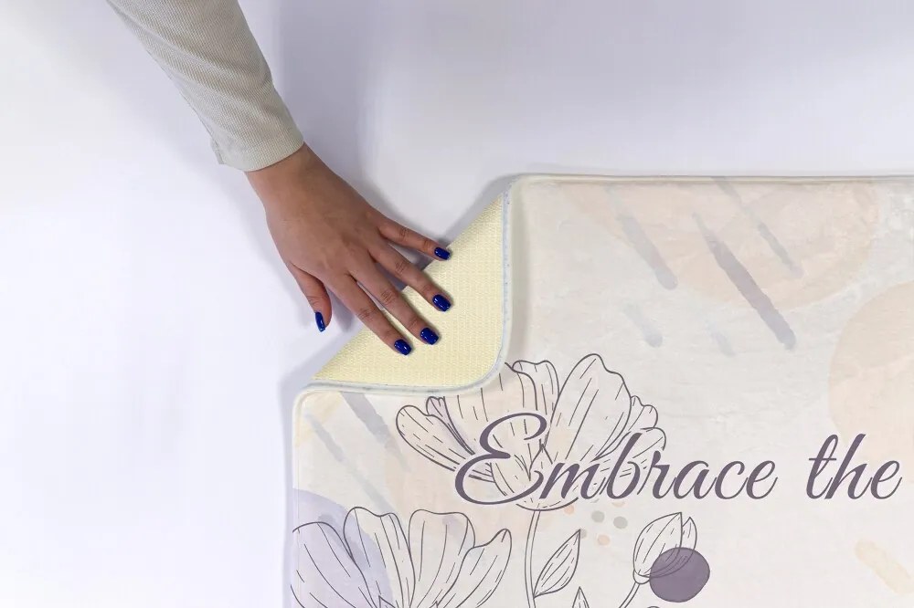 Dywanik do łazienki Dywanik do łazienki Line Art Kwiecisty