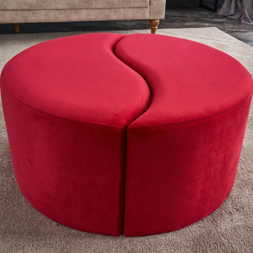 Stołek Alis Pouf Czerwony