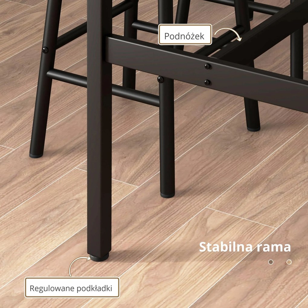 HOMCOM Stół barowy z 2 stołkami barowymi