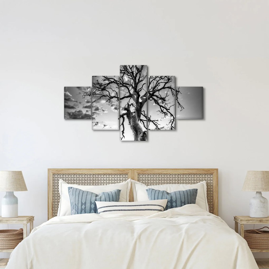 Obraz - Czarno - białe drzewo (125x70 cm)