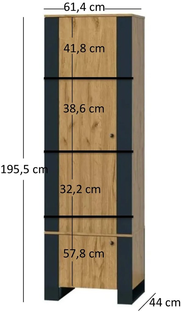 Loftowy regał słupek zamykany - Pixi 10X