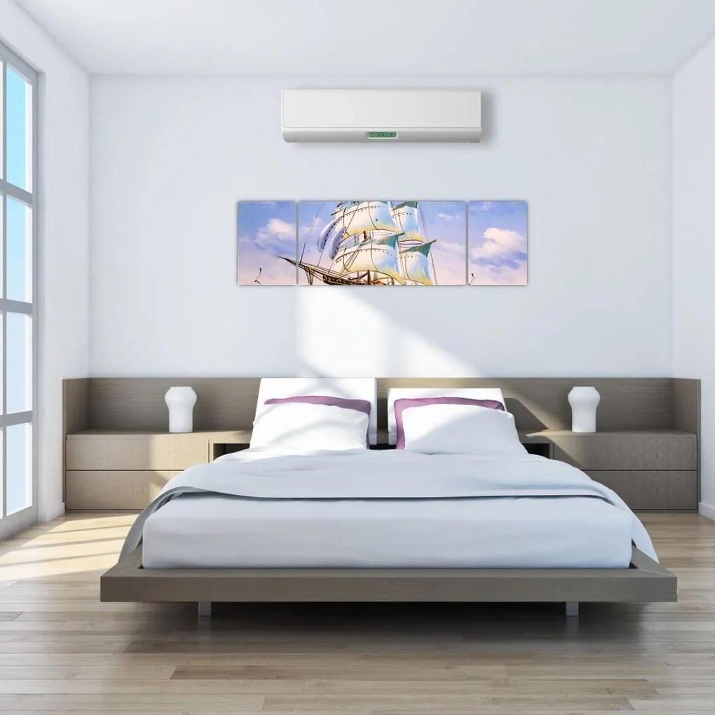 Obraz statku na falach (170x50 cm)