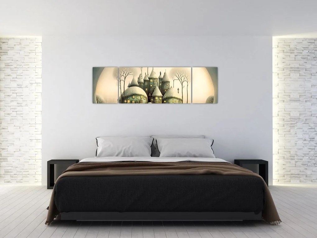 Obraz - Bajkowe domki (170x50 cm)