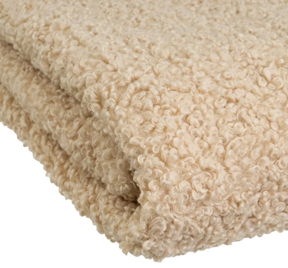 Beżowy koc z materiału sherpa 130x160 cm Sherpa – Casa Selección